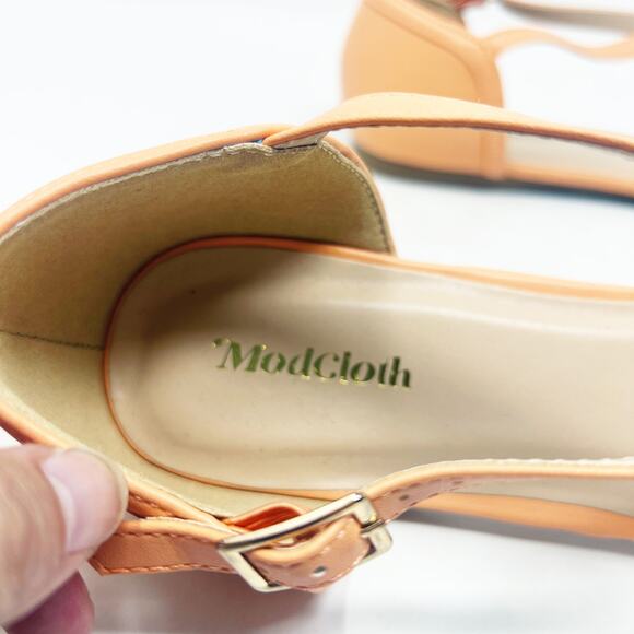 [ModCloth] Turn Back Prime T-Strap Retro Pointed Toe Vegan Ballet Flats Size 11 - Picture 10 of 11